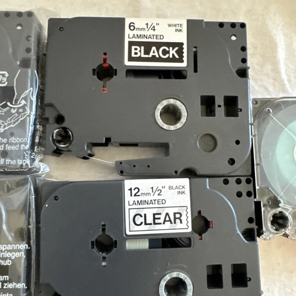 5 GENUINE Brother TZ-131 P-Touch Label Tape 1/4
